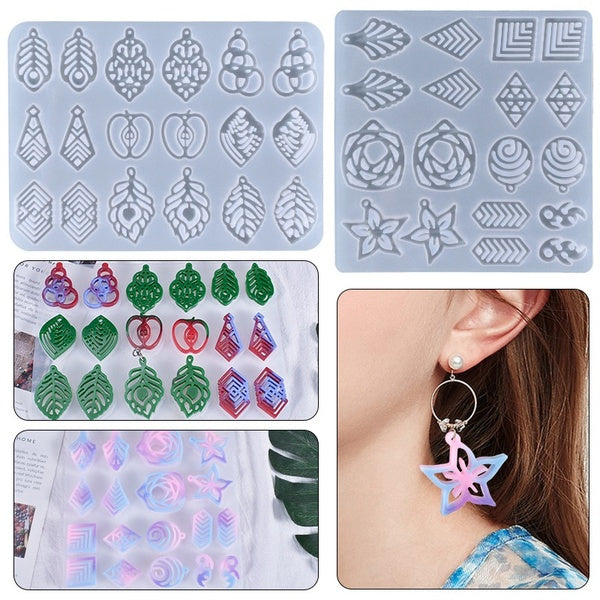 Moule en silicone bijoux à bricoler soi-même boucles d'oreilles pendentifs décoration artisanat fournitures pour bricolage résine époxy coulée