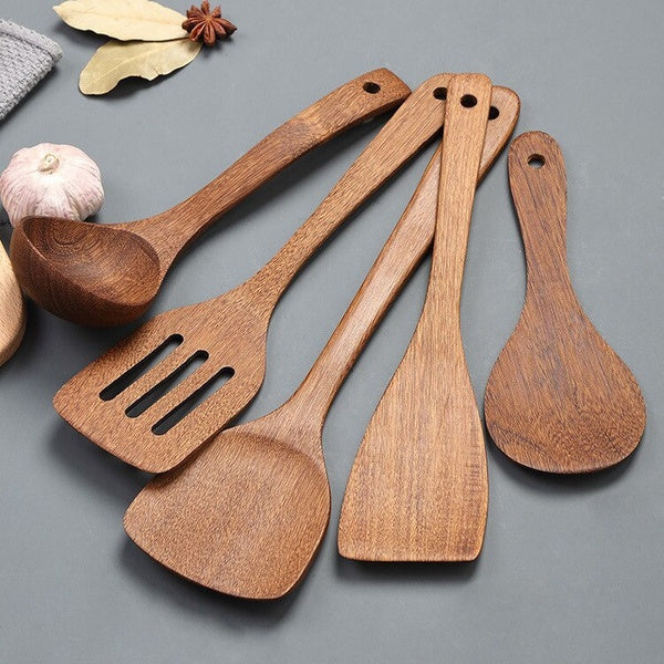 1PC Wings of Wood Utensils Wooden Spoon Ladle Turner Long Shovel Tableware Utensilios de Cocina Skimmer Cooking Kitchen XB 032
