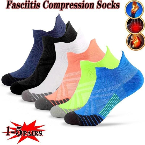 Fashion Elastic 1-5 Pairs of Plantar Fasciitis Socks, with Arch Support, Suitable for Both Men and Women - The Best Ankle Compression Socks for Foot