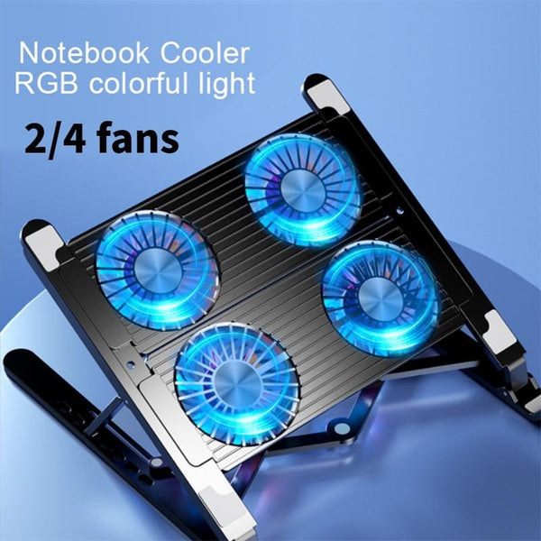 2-4 Fans Notebook Bracket Radiator Cooler Table Foldable Universal Laptop Air Cooling Base Stand for Computer