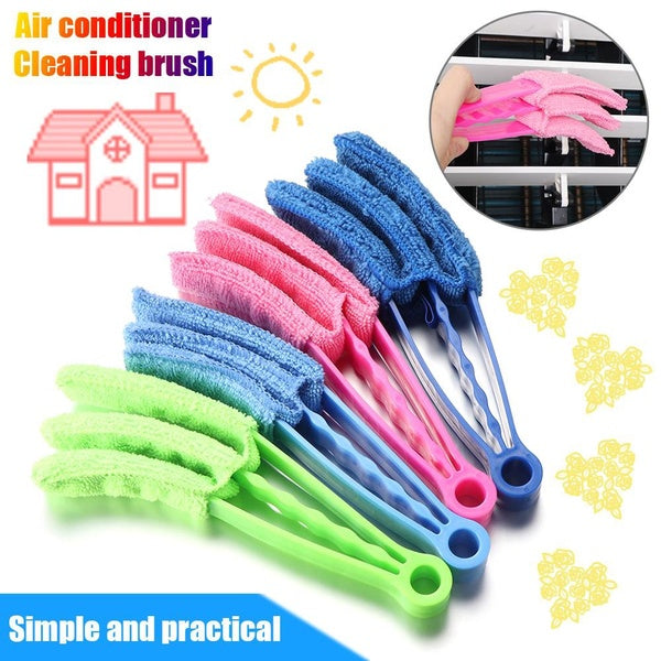 1PC Microfiber Removable Washable Cleaning Brush Clip Household Duster Window Leaves Blinds Cleaner Brushes Tool WB 097