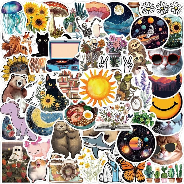 10-50PCS VSCO Vinyl cute Stickers Cute Aesthetic Stickers Laptop Water Bottles Stickers