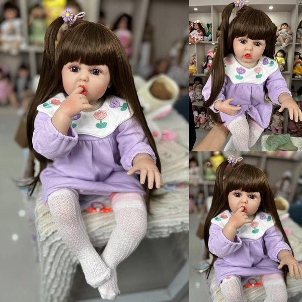 24"-60cm Lifelike Silicone Girl Doll Realistic Handmade Dolls for Princess Girls Birthday Gift