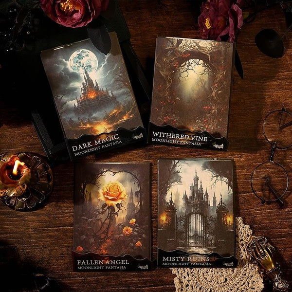 20Pcs Vintage Dark Series Decoration Material Paper Perfect for Journal Collage Scrapbooking DIY Stationery