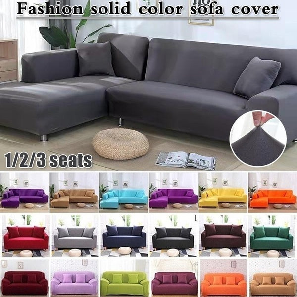 1 Solid Color Sofa Cover In The Living Room, Elastic Sofa Cover, Corner Sofa Cover, Slippers Sofa Cover, Chair Furniture Protection Cover