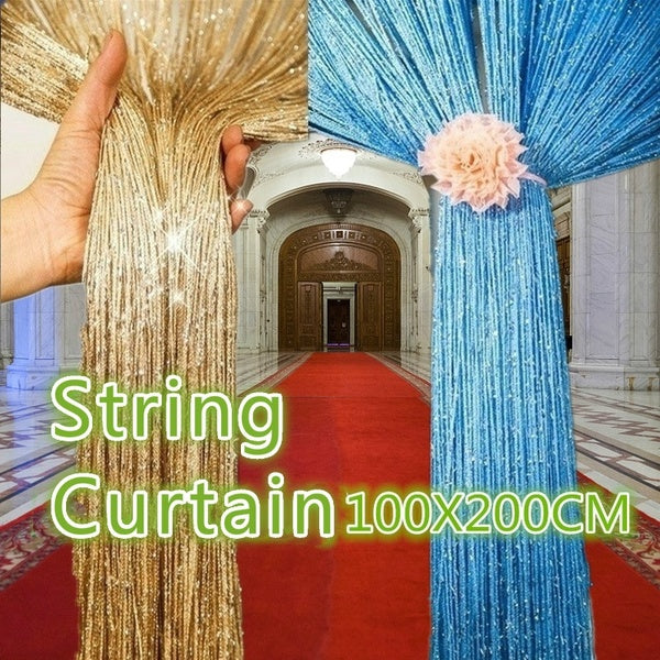 Europe and America Fashion 200cm*100cm Fly Screen Fringe Tassel Curtain String Curtains Bedroom Curtains Room Decor Divider Door Window Decor