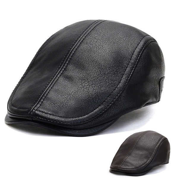 Casquette de gavroche en cuir de qualité supérieure chapeau hiver béret Homme Gatsby chapeaux automne chaud casquettes plates Vintage Boinas boulange