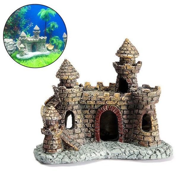 Artificial World of Fish Tanks Stone-island Resin Castle Aquarium Landscape Ornament Aquarium Decorations For The Fish Tank Statue