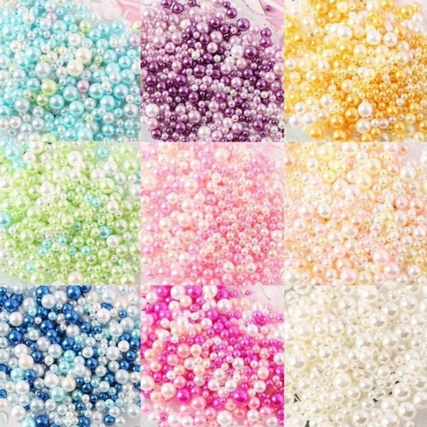 Mix 3-4-5-6-8mm 250pcs With Hole Colorful Pearls Round Acrylic Imitation Pearl Beads Diy for Jewelry Accessories Crafts Matron Inn