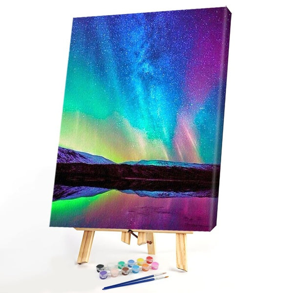 Gorgeous Aurora FIYO Diy Oil Paint by Numbers Kits for Adults and Kids Beginner on Canvas Fashion Oil Painting Wall Art for Gift( No Frame )
