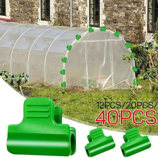 12pcs-20pcs-40pcs Greenhouse Clamps Hoops, Garden Netting Clips, Greenhouse Film Clamps, Shed Film Shading Net Rod Clips, Frame Shading Net Rod Clips