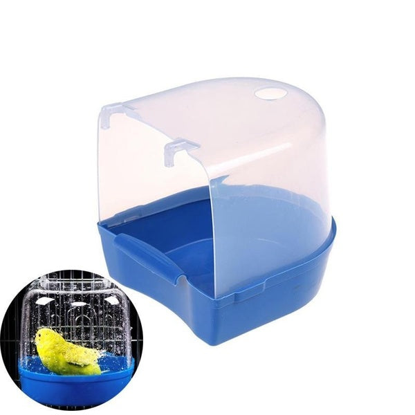 1pc Hanging Bird Bath Cube Parrots Bathtub Bath Shower Box Cage Accessory For Little Bird Hanging Bird Bath For Outside
