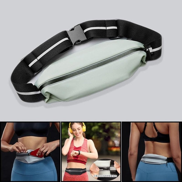 Men's and Women's Sports Running Waistpack Outdoor Equipment Elastic Waterproof Reflective Phone Bag Fit Small Bag Zero Wallet