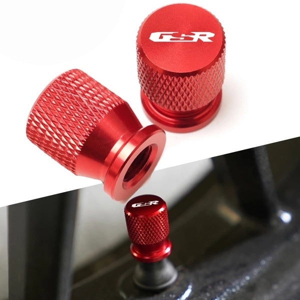 GSR Wheel Tire Valve Caps CNC Aluminum Air Port Covers For GSR750 GSR600 GSR400 GSR 750 600 400 Motorcycle Accessories
