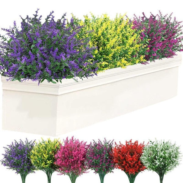 1-10PCS Artificial Lavender Flowers, Plastic Plants Lavender Outdoor Indoor Fake Flowers, Home Decoration Party Wedding Garden Office Terrace Decorat