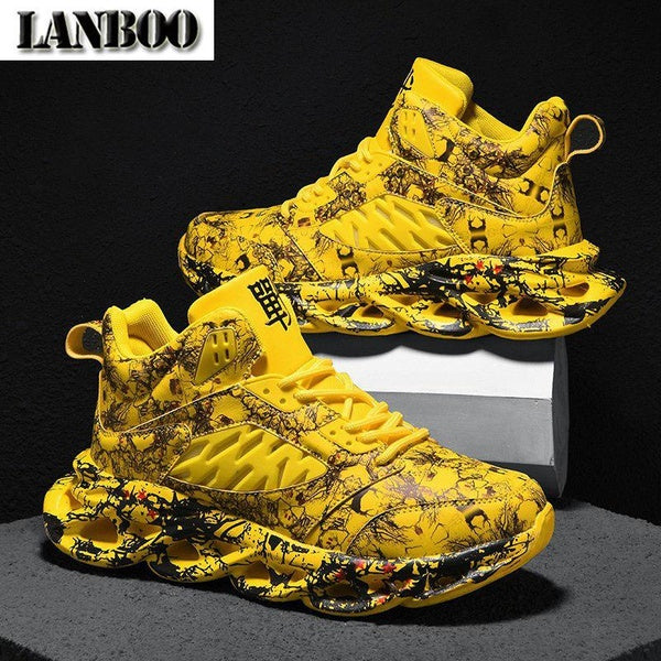 LANBOO Mens Fashion Walking Shoes Breathable Running Athletic Tennis Casual Sneakers Plus Size:38-46