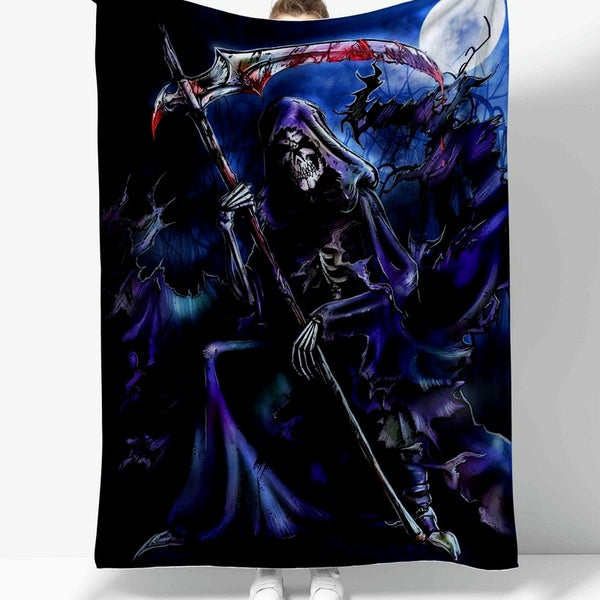 Flannel Blanket,3D Printed Blanket，grim Reaper，Reaper,Rectangle Blanket, Demon，Flannel Wearable Blanket,Throw Blanket for Sofa, Bedspread,outdoor Bl