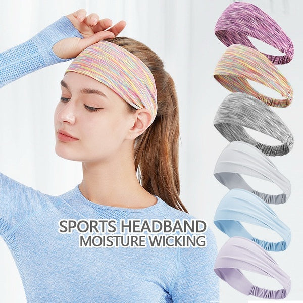New Fashion Women Headband Stretchy Sweat-Absorbent Hairband Bandeaus Headbands Head Wraps Fabric Boho Hair Band Turban Headband Headwea For Running