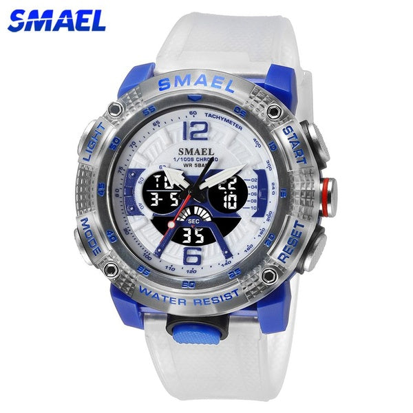 SMAEL Multifonctionnel Numérique Hommes Montre Résistant À L'eau LED Quartz Horloge Sport Montre Armée Numérique Poignet Chronomètres