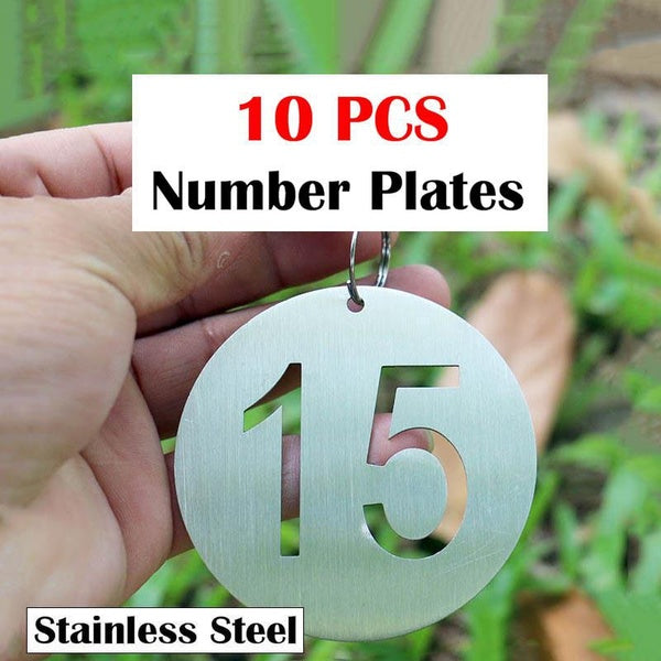10PCS Number Hangtags Stainless Steel Numbered Tags Metal Number Plates Labels Signs Number Marker For Hotel Room Key Tags