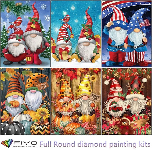 6 Pieces Full Diamond Circle Painting Kit 5D DIY 6 Piece Diamond Art Kit for Adults and Beginners for Home Wall Decor Art Craft Gifts. 【Size】Rectangl