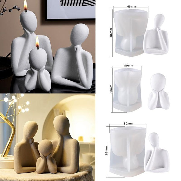 Portrait Candle Mold Silicone Mold Plaster Mold Abstract Character Making Kit for Chocolate Pastry Cake Decorating