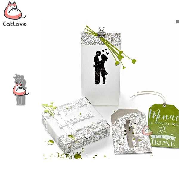 Catlove câlin homme femme métal coupe matrices Scrapbooking moule couteau pochoir Die découpe carte faisant artisanat gaufrage nouveaux matrices pour