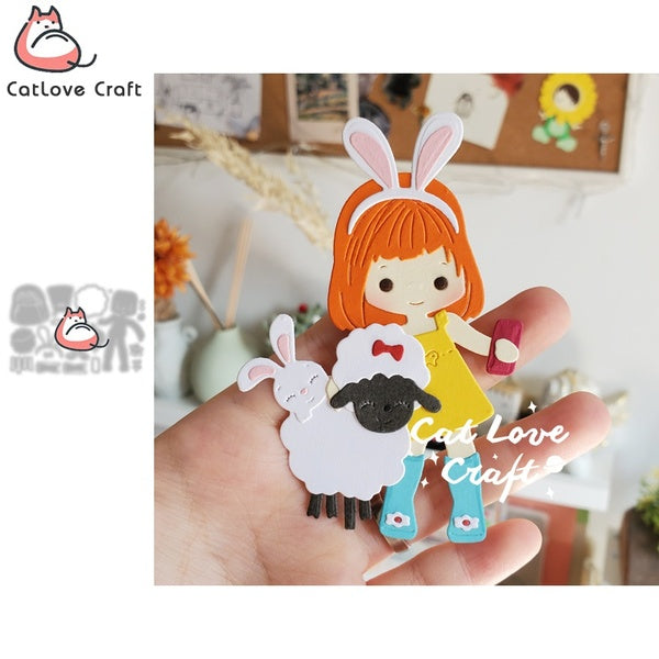 Catlove fille prenant des photos pâques matrices de découpe en métal Scrapbooking pochoir découpes carte faisant artisanat gaufrage nouveaux matrices