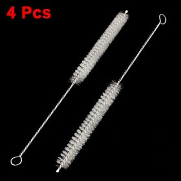 4 pièces poignée en métal tube de tuyauterie d'essai lavage de bouteille brosse en nylon de 16,5 cm de long