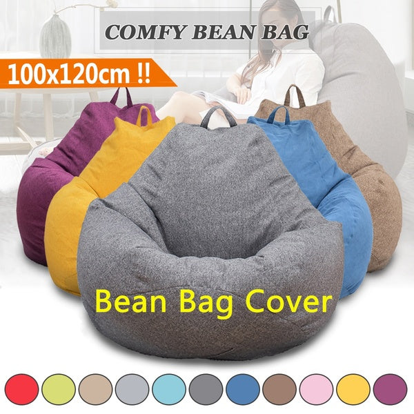 100x120CM Large Beanless Bean Bag Chair Adult Sofa Couch Cover Indoor Lazy with Liner