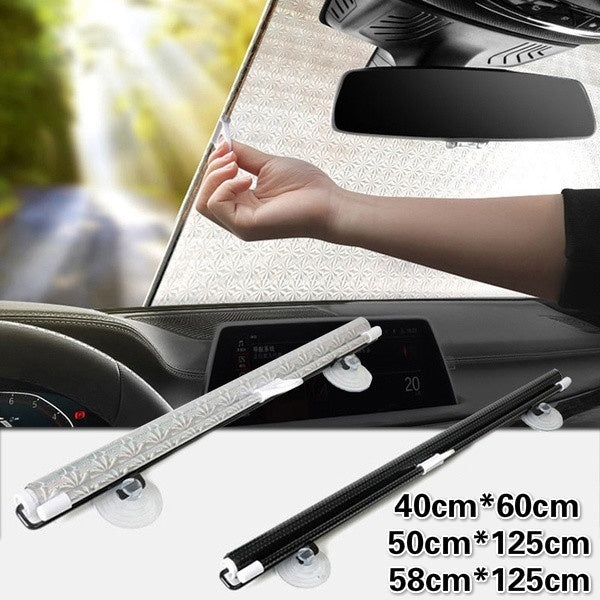 Automobile Sunshade Anti-ultraviolet Curtain Front Windshield Retractable Sunscreen Heat Insulation Sunshade In-vehicle Sunshield