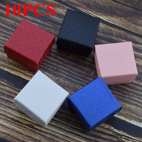 10pcs Kraft Paper Box Ring Cufflinks Earrings Jewelry Gift Box 4*4*3 CM Small Size Jewelry Box