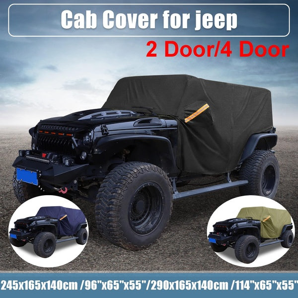 SUV Car Cover for Jeep Wrangler JK JL Hardtop 2-4 Door 2007-2021 Outdoor Sun Dust Snow Protection 210D Oxford with Driver Door Zipper