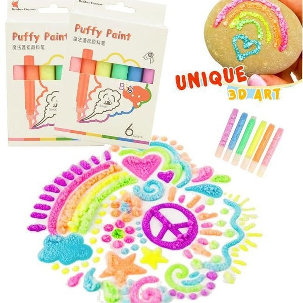 Magic Puffy Pens for Girls,Bubble Pen,Magic Popcorn Color Paint Pen,Print Bubble Pen Puffy 3D Art Safe Pen,Magic Colour DIY Bubble Popcorn Drawing Pe