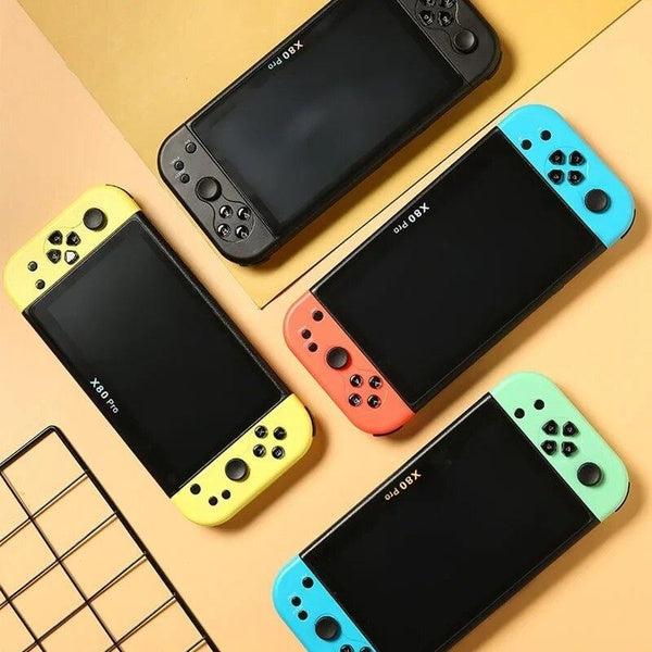 Console de jeu portable X80 Pro, grand écran HD de 7 pouces, Arcade Quad Core, 16 go, plus de 20000 jeux rétro intégrés, sortie TV PS-MAME HD