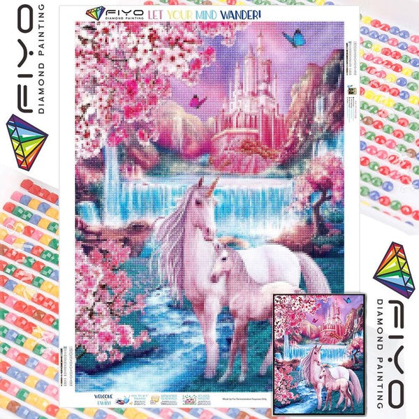 Unicorns DIY 5D Diamond Painting Full Drill with Number Kits Home and Kitchen Fashion Cross Stitch Embroidery Paintings Canvas Pictures Wall Decorati