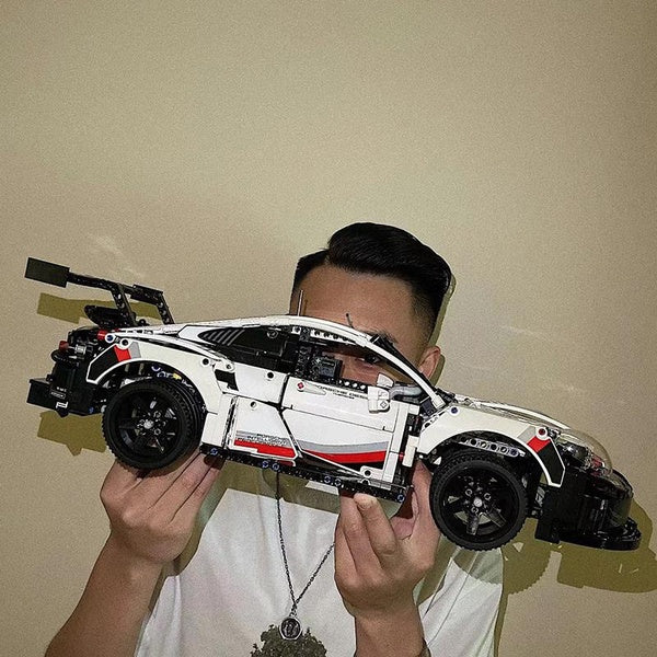 New 1580pcs White Super Racing Sport Car Model Building Block Brick Educational Assembly Toy Children Boy Gift