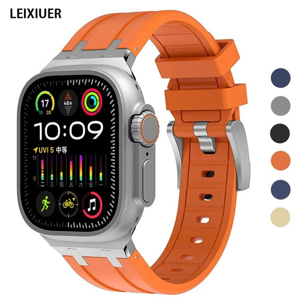 LEIXIUER Silicone Strap for Smart Watch Ultra 2-Ultra 49mm 9 8 7 41mm 45mm,Sport Bracelet Band Accessories for Smartwatch Serise 6 5 4 Se 44mm 45mm Matron Inn