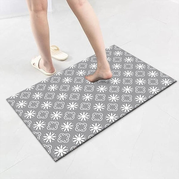 Bath Mat Rug, Non Slip Quick Dry Super Absorbent Thin Bathroom Rugs Fit Under Door-Washable Bathroom Floor Mats-Shower Rug For In Front Of Bathtub,Sh