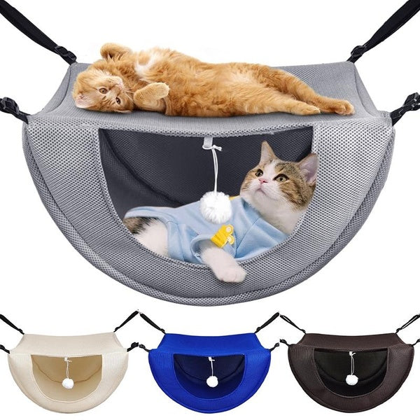 Hamac pour chat, lit pour animaux de compagnie, hamac à cage double suspendue douce, hamac confortable pour chats d'intérieur, hamsters, lapins ou pe