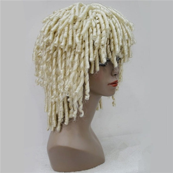 NOUVEAU Dreadlock Cheveux Tresses Africaines Perruque Blonde - Brun Tire-Bouchon Boucles Longueur Moyenne Perruques Synthétiques