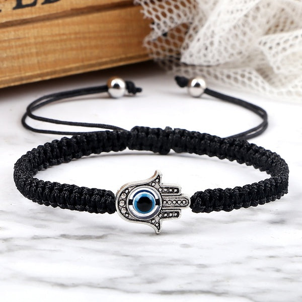 Lucky Red Rope String Adjustable Bracelet Blue Turkish Evil Eye Palm Charms Women Handmade Braided Bracelets Friendship Jewelry
