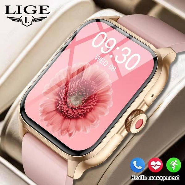 Montre connectée de luxe LIGE pour femmes, Bluetooth, appel, sport, fitness, bracelet étanche, moniteur de santé pour femmes, montre pour femmes de 1