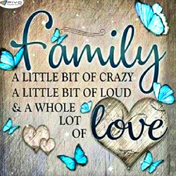 FIYO Family DIY 5D Diamond Painting Full Drill with Number Kits Home and Kitchen Fashion Mosaic Diamond Painting Canvas Wall Decoration Gift Crafts f