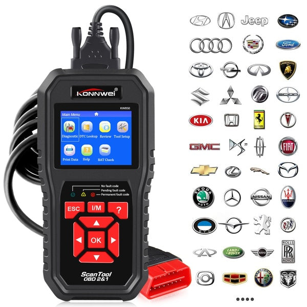 KONNWEI KW850 OBD2 Auto Diagnostic Scanner Universal OBD Car Diagnostic Tool ODB2 Check Engine Automotive Car Code Reader Black