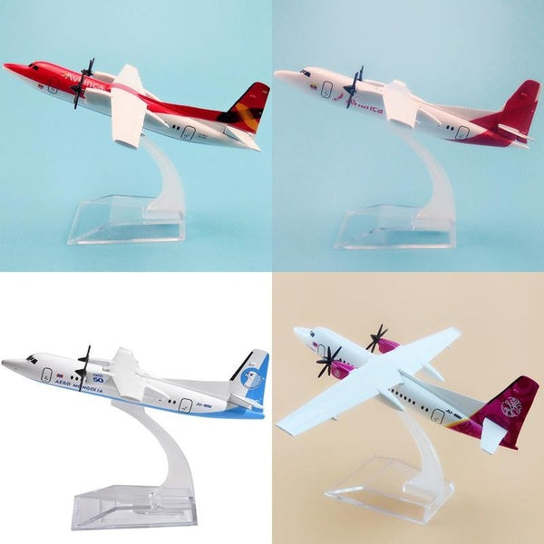 1:400 Scale 16cm Aircraft Model Diecast Metal Airplane Toy Airbus Fokker-F50 Airlines for Gift Collection Home Office Decoration