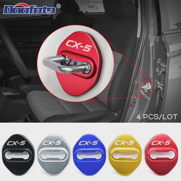 4pcs-set Car Door Lock Cover For Mazda CX-5 CX5 Emblems Logo Accessories Sticker Buckle Cover Cap 2014 - 2020 Auto styling JDM Decoration