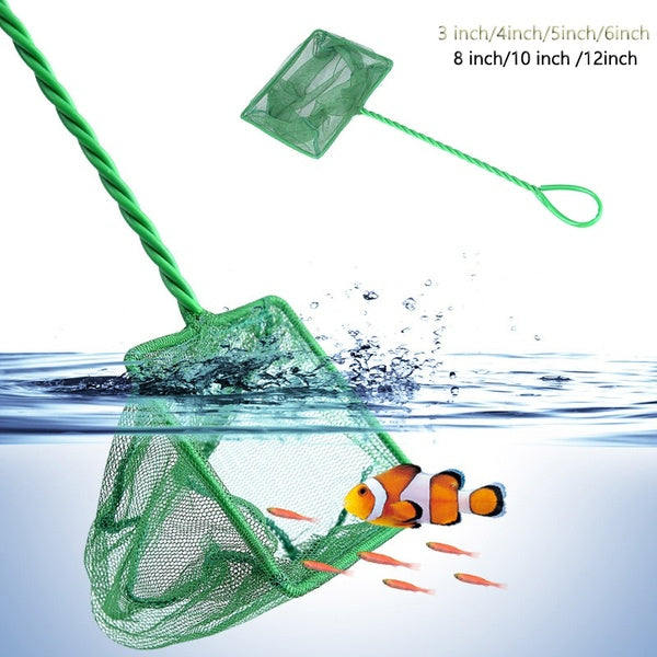 Filet de pêche Portable Long manche carré accessoires d'aquarium réservoir de poisson filet d'atterrissage filet de pêche poisson objets flottants ou