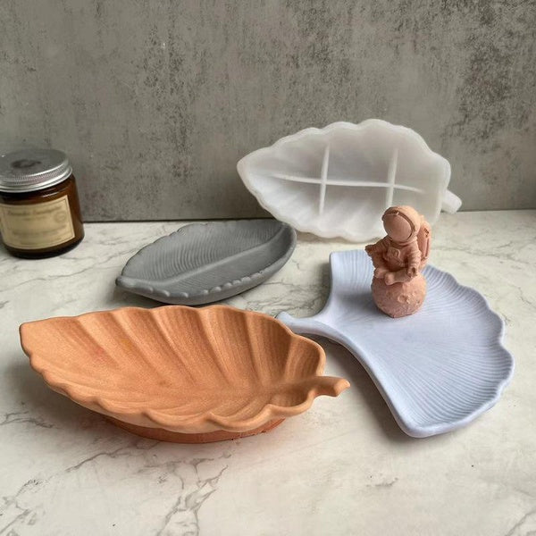 DIY Ginkgo Leaves Maple Leaf Silicone Molds Handmade Leaf Storage Tray Dish Clay Plaster Resin Mould Home Decorations Craft Making Tools