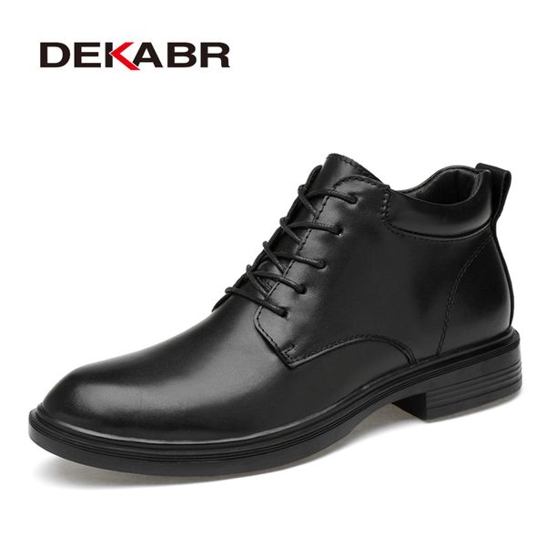 DEKABR Size 35~50 Warm Heighten Genuine Leather High Quality Autumn Snow Boots Men Waterproof Soft Ankle Shoes 631d
